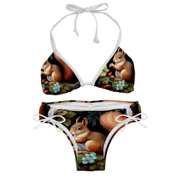 Squirrel Detachable Sponge Adjustable Strap Bikini Set Two-Pack for Various Scenes