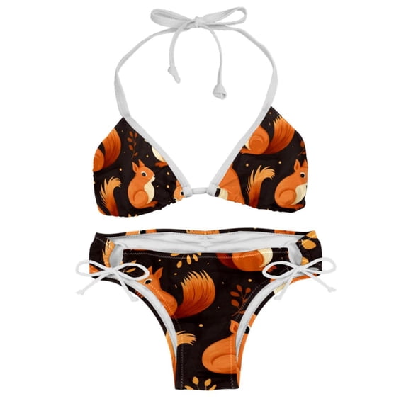 Squirrel Detachable Sponge Adjustable Strap Two-Pack Bikini Set Swimsuits for Women, Swimming Suit Beach Wear