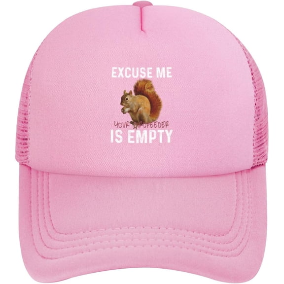 Squirrel Excuse Me Your Birdfeeder is Empty Mesh Baseball Cap Adjustable Dad Hat Trucker Hat for Women Men,Black