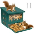 thumbnail image 1 of Squirrel Feeder for Outside Tree, Metal Squirrel Feeder with 3 Windows, Funny Squirrel Picnic Table Feeder for Chipmunks, Weatherproof Squirrel House Box for Outdoors$$Garden & Patio, 1 of 6