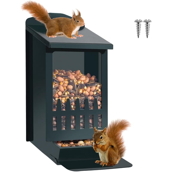 Squirrel Feeder for Hanging Outside TreeMini Chipmunk Outdoors Squirrel Picnic Bench Feeders TableFunny Metal House BoxesStronger Than Wooden Structure