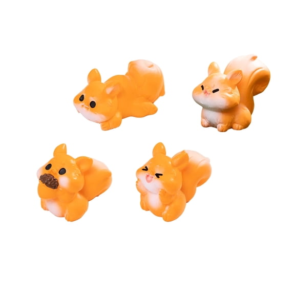 Squirrel Figurine Mini Squirrel Decors Waterproof Toy Playsets Miniature Doll Garden Figurine Cake Toppers Parties Favor