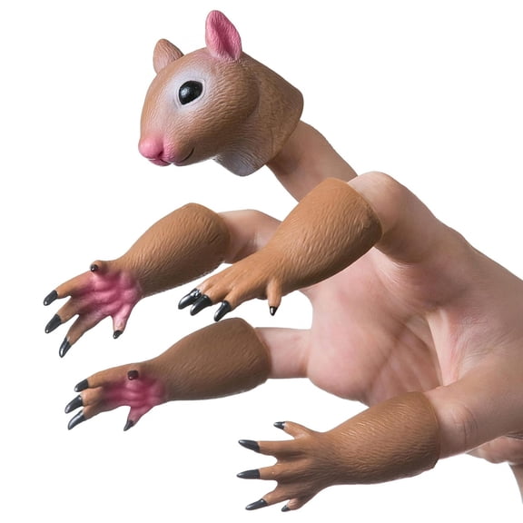 Squirrel Finger Puppet Set, Animals Puppet Show Theater Props, Novelty Toys Weird Stuff Gifts
