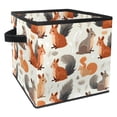 thumbnail image 1 of Squirrel Foldable Clothes Storage Toy Box Storage Bin with Handle, 10.8"x10.5"x10.6", Large Capacity, 1 of 6