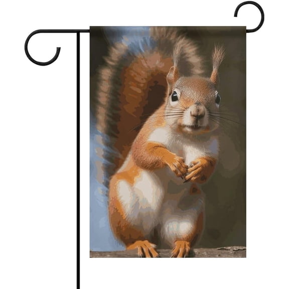 Squirrel Funny Animal Garden Flag 12x18 Inch Welcome Outdoor Decoration Flags Double Sided All Seasons Yard Flag for Home, Farmhouse, Spring Decor
