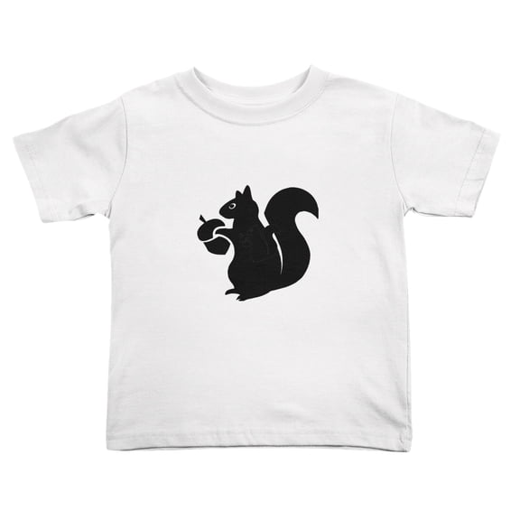 Squirrel Funny Toddler T Shirts for Boys Girls (White, Youth M)