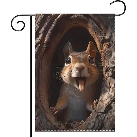 Squirrel Garden Flag 12x18 Inch Double Sided Yard Decoration for Porch Yard Lawn Outdoor Decor