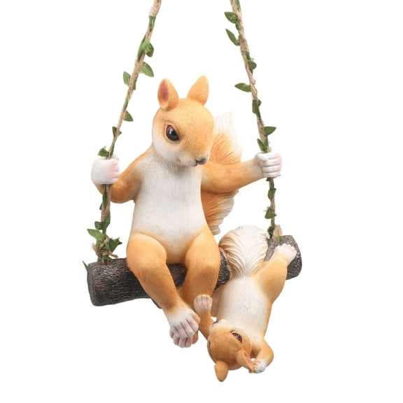 Squirrel Garden Statue, Outdoor Squirrel Figurine Resin Ornament for Patio, Yard, Lawn, Balcony Decor
