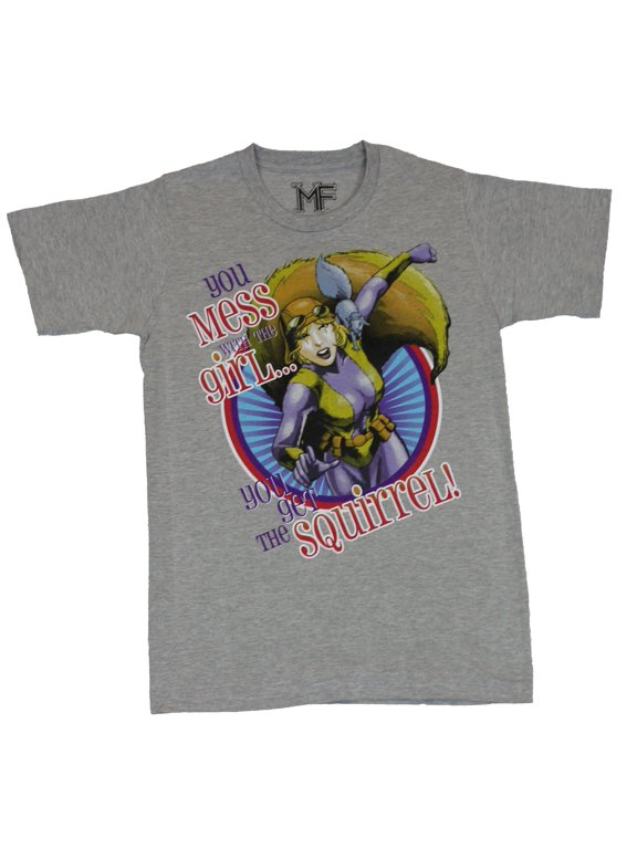 Squirrel Girl (Marvel Comics) Mens T-Shirt - Mess with the Girl Get the Squirrel (Small)