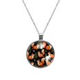 thumbnail image 1 of Squirrel Glass Circular Pendant Necklace Jewelry, 1 of 5