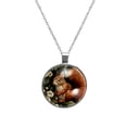 thumbnail image 1 of Squirrel Glass Circular Pendant Necklace - Stylish Womens Necklaces ?, 1 of 5