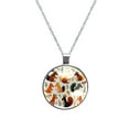thumbnail image 1 of Squirrel Glass Design Circular Pendant Necklace - Elegant Jewelry Piece, 1 of 5