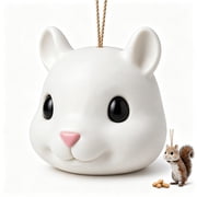 Squirrel Head Feeder, Funny Animal Face Hanging Feeder, Easy Fill Rear Opening, Weatherproof Design, Outdoor Garden, Backyard Patio Porch Decor Gift