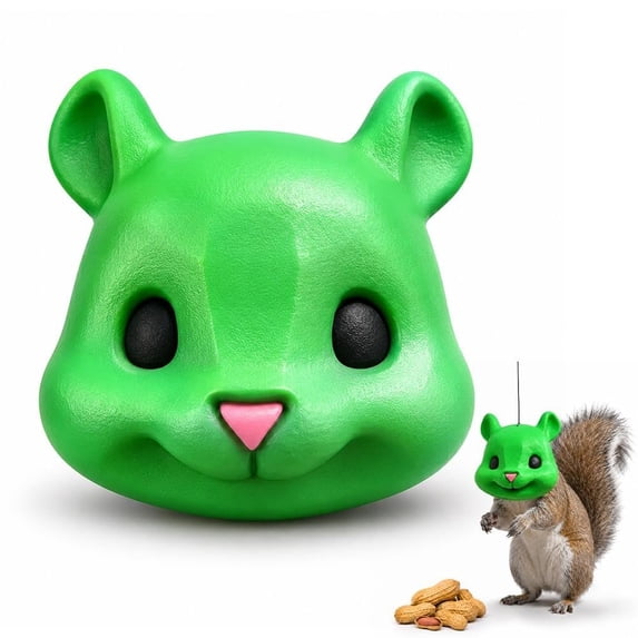 Squirrel Head Feeder, Funny Animal Face Hanging Feeder for Outdoor Garden | Big Mask Style Wildlife Feeding Station, Novelty Mouse Design, Easy-Fill Backyard Patio Decor, Weather-Ready Gift