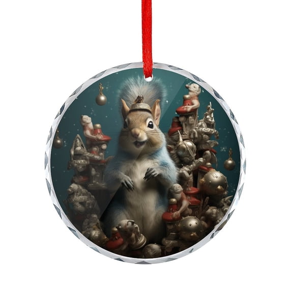 Squirrel Holiday Christmas Ornament Christmas Animals Christmas Tree Glass Ornament Xmas Tree Decorations