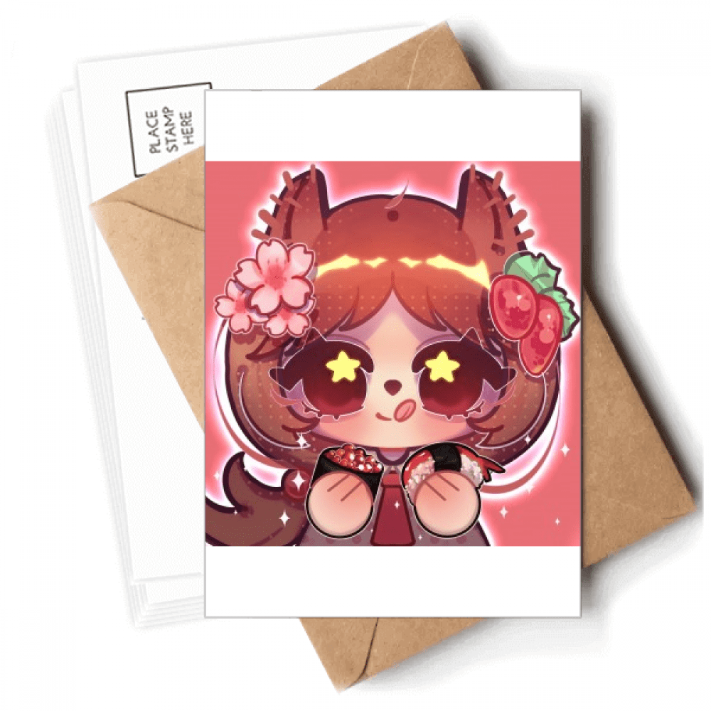 Squirrel Japan Sushi Food Postcards Envelopes Blank Note Cards Mailing
