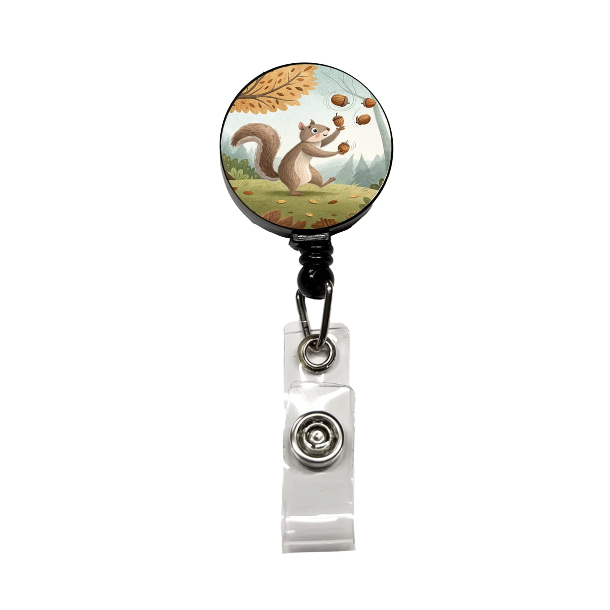 Squirrel Key Card Squirrel Juggling His Acorns Nuts Retractable Reel ID Badge Key Card ...