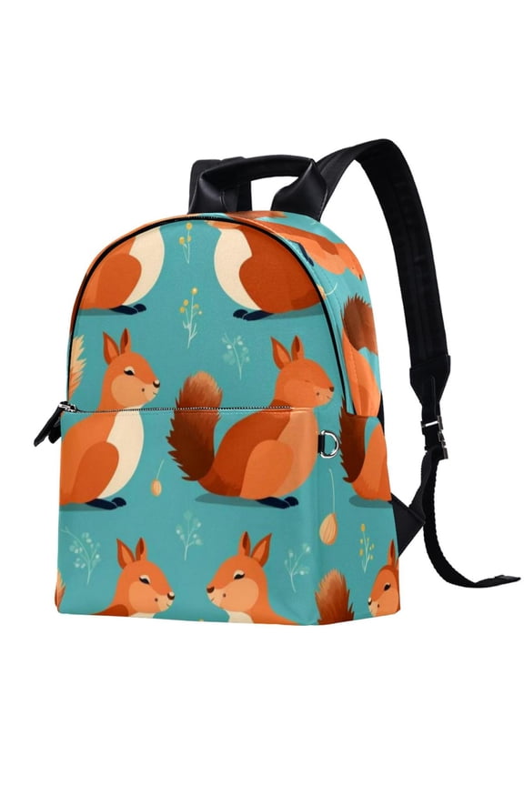 Squirrel Leather Duffle Backpack with Adjustable Shoulder Straps, Large Capacity, Printed Design - Lightweight Smart/Cool/Cute Backpack for Men Women Teens Work School Camping