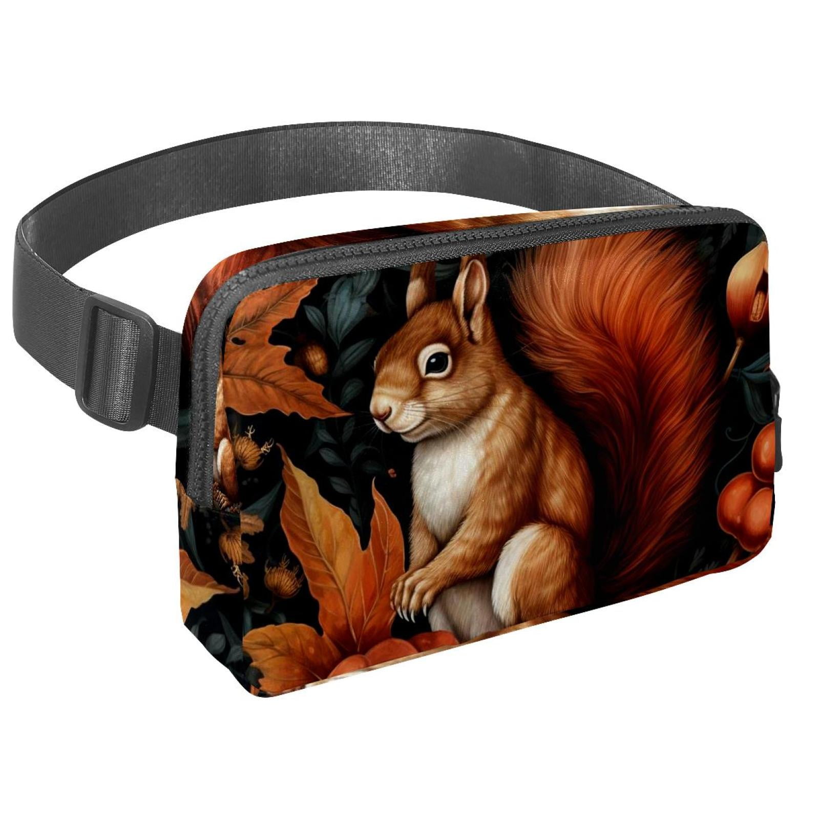 Squirrel Lightweight Adjustable Extension Strap Unisex Fanny Pack Waist Pack Cross Body Bag