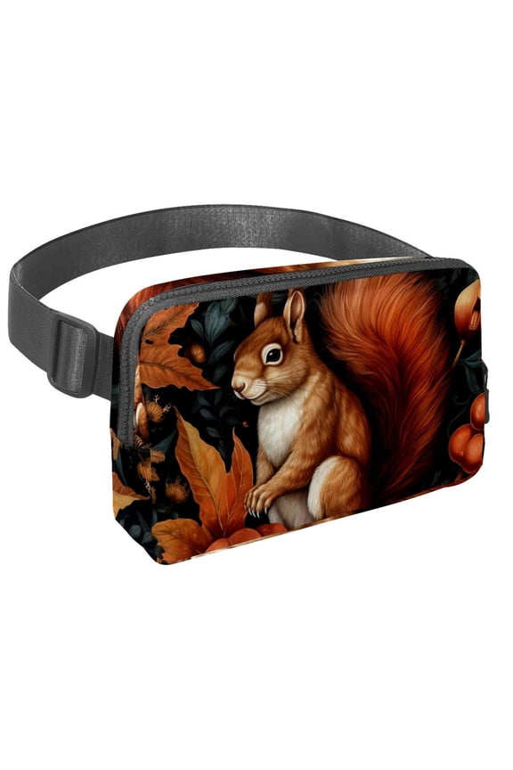 Squirrel Lightweight Adjustable Extension Strap Unisex Fanny Pack Waist Pack Cross Body Bag