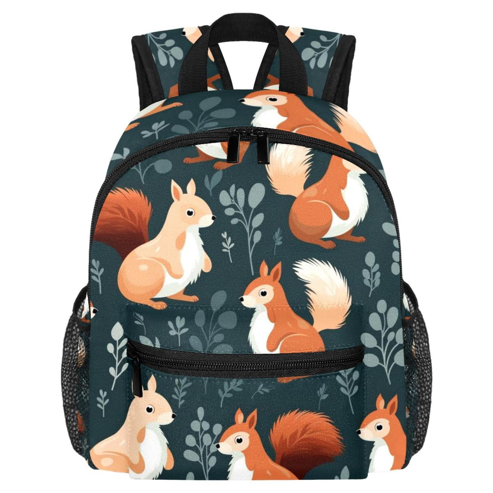 Squirrel Lightweight Printed Design Backpack with Adjustable Shoulder ...