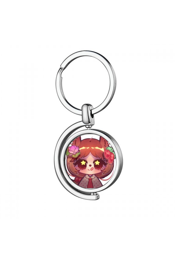 Squirrel Lotus Wave Point Rotating Keychain Metal Keyring Holder