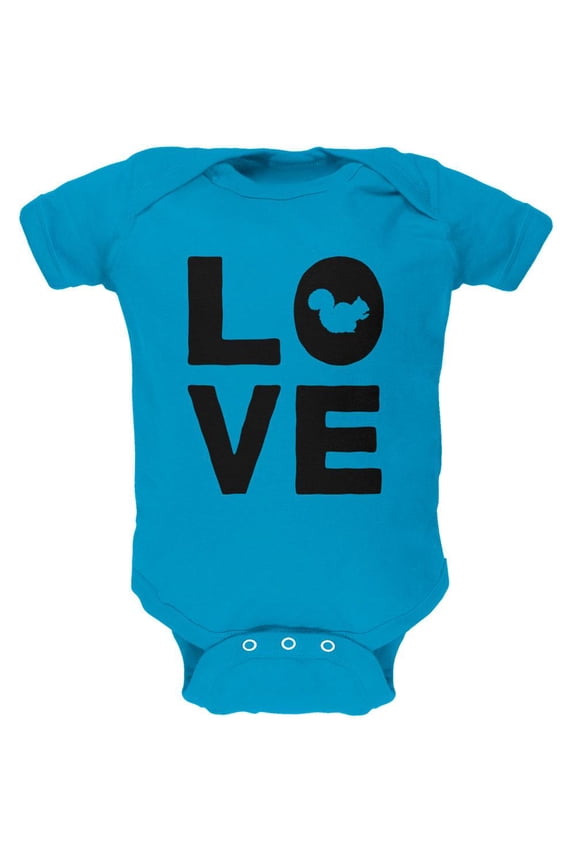 Squirrel Love Soft Baby One Piece Turquoise 3 Month