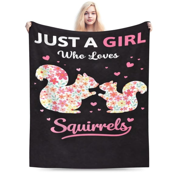 Squirrel Lover Blanket Cute Squirrel Blanket Squirrel Girl Gift Soft Cozy Blanket for Couch Bed Birthday Christmas Valentines Day Gift for Squirrel Lovers Wom 50x40