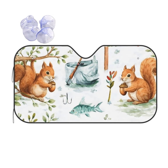Squirrel Lover Cute Squirrel Car Windshield Sun Shade Universal Fit Auto Sun Visor Protector