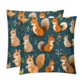 thumbnail image 1 of Squirrel Luxurious Velvet Throw Covers Pillow Inserts - Set of 2 Throw Pillows with Unique Patterns - 16x16, 18x18, 20x20 Inches for Home Decor and Gifts, 1 of 6