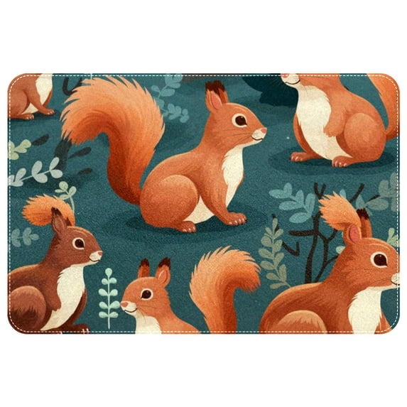 Squirrel Machine Washable Non-Slip Polyester Door Rugs Office Rug Indoor Rug