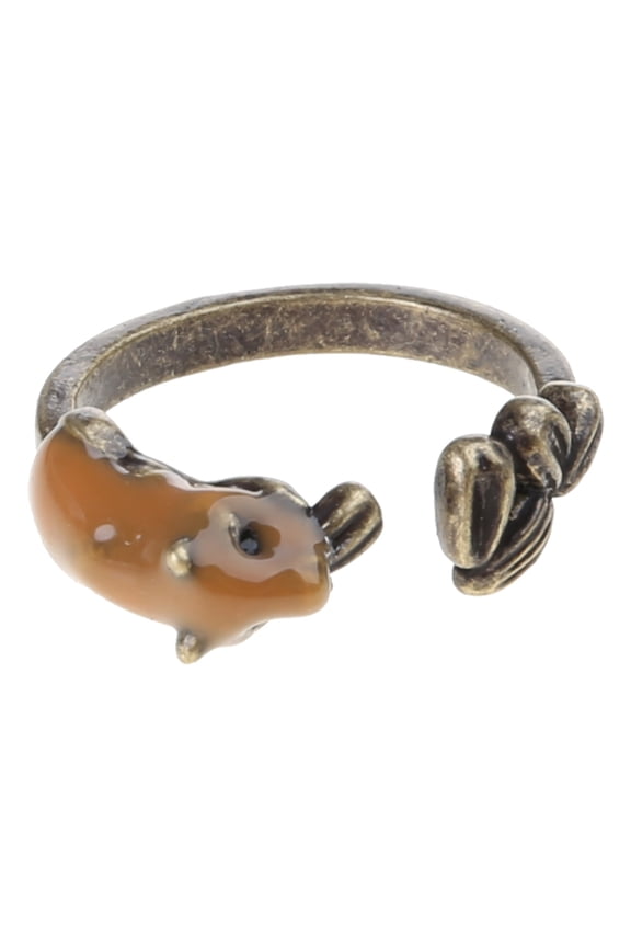 Squirrel Melon Open Rings Lovely Cartoon Animals Adjustable Simple Jewelry for Women