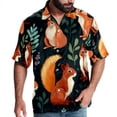 thumbnail image 1 of Squirrel Men's Button Down Spread Collar Casual Printed Short Sleeve Summer Beach Unisex Shirts, 1 of 6