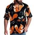 thumbnail image 1 of Squirrel Men's Short Sleeve Beach Shirts Poplin Spread Collar Tops Casual Printed Button Down Summer Unisex, 1 of 6