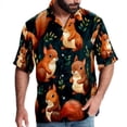 thumbnail image 1 of Squirrel Men's Short Sleeve Poplin Shirt - Casual Printed Button Down Short Summer Beach Shirts Unisex940, 1 of 6
