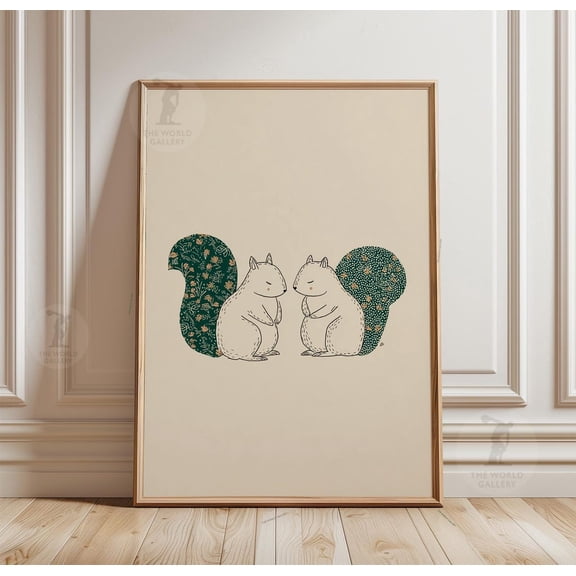Squirrel Minimal Woodland Animal Poster Unframed Paper Print