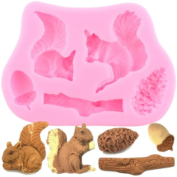 Squirrel Silicone Mold - Forest Animal Cake Decorating Tool for Chocolate/Fudge