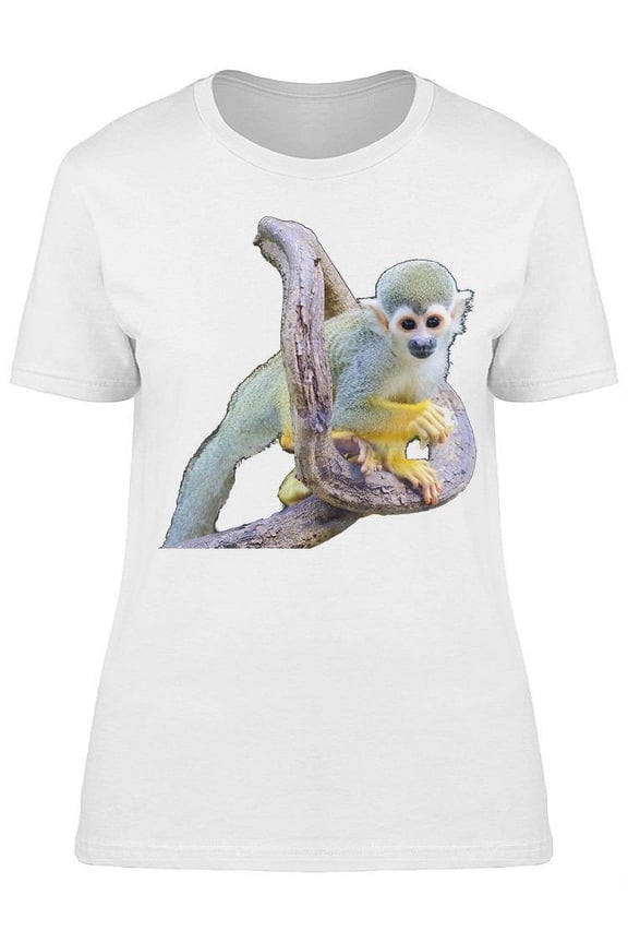 Squirrel Monkey On A Tree T-Shirt Women -Image by Shutterstock, Female Medium