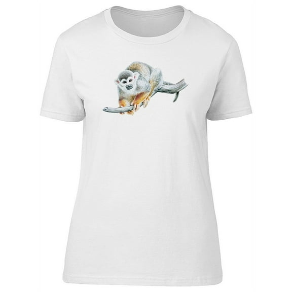 Squirrel Monkey On Tree T-Shirt Women -Image by Shutterstock, Female Large