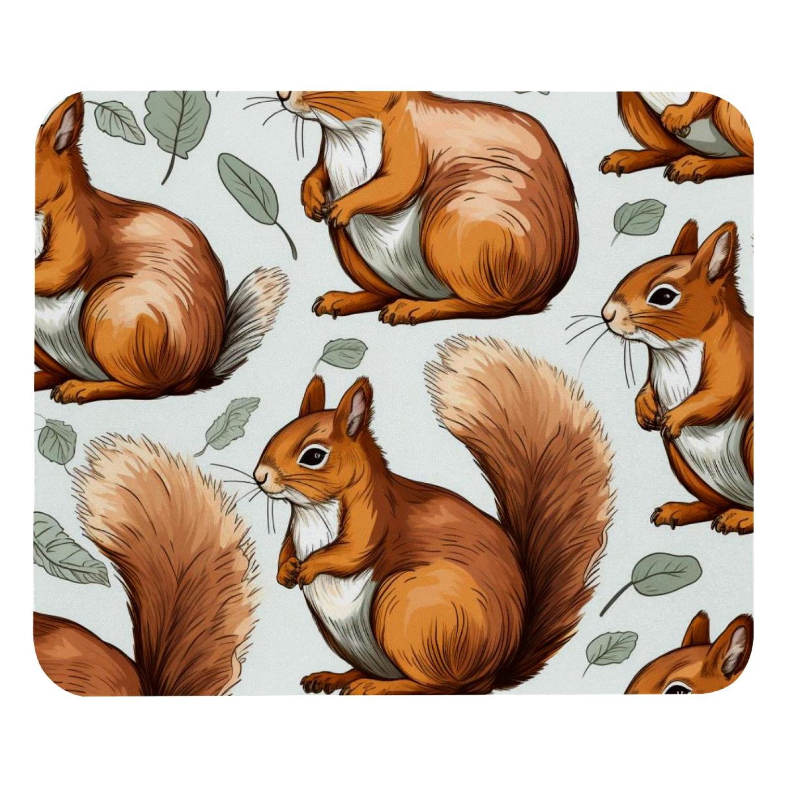 Squirrel Mouse Pad, Personality Design Rubber Base for Office Decor for ...