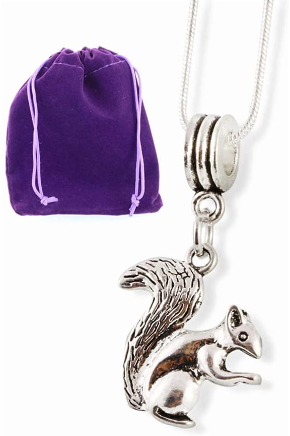 Squirrel Necklace | Snake Chain Pendant (alloy, unisex-adult, no-metal-stamp)