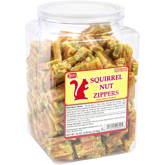 Squirrel Nut Zippers, Caramel Candies, 84 Oz, 240 Ct
