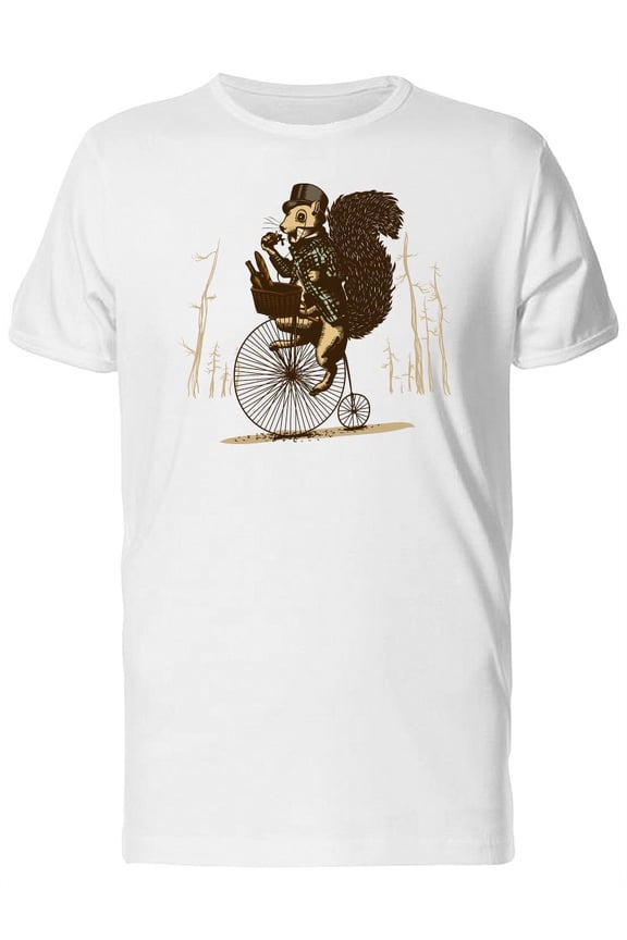 Squirrel On An Old Bicycle T-Shirt Men -Image by Shutterstock, Male 3X-Large