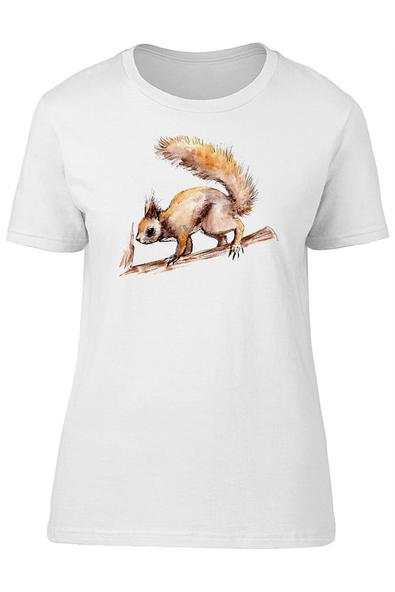 Squirrel On Tree Branch T-Shirt Women -Image by Shutterstock, Female Small