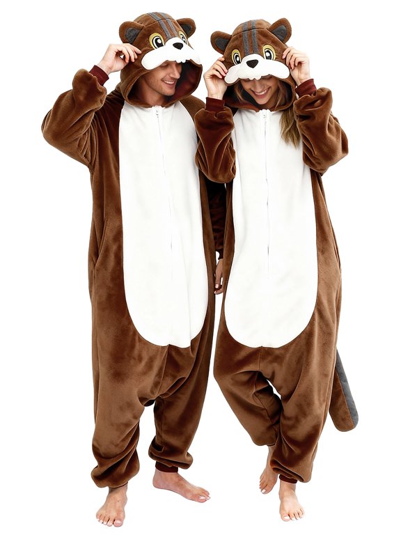 Squirrel Onesie Adult Squirrels Costume, Halloween Animal Costumes Cosplay One Piece Pajamas