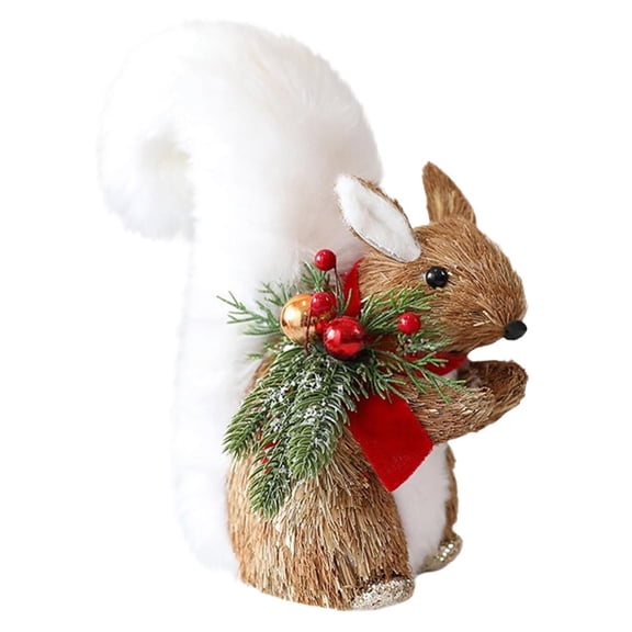 Squirrel Ornament Beautifully Crafted Holiday Décor For Festive Home And Window Showcases,Khaki,1PC