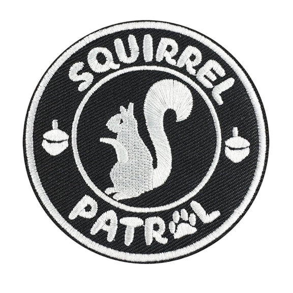 Squirrel Patrol Patch, Funny Embroidered Patch With Hook And Loop, Tactical Morale Patch For Backpacks, Hats, Tactical Vests, Jackets
