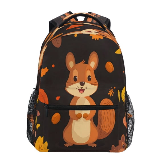 Squirrel Pattern Stylish Large Backpack 15L Self-Standing Durable Twill for School, Office and Travel Use