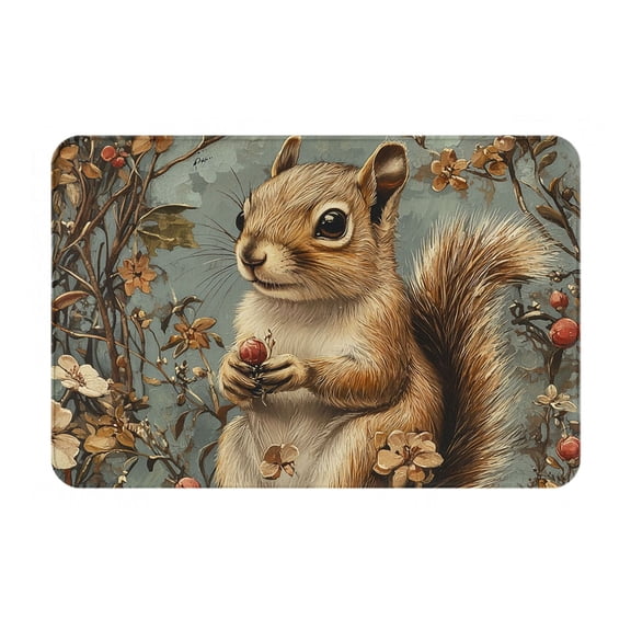 Squirrel Patterns Vintage Doormat Non Slip Front Door Bathroom Bath Mats Entryway Rug 23.6x15.7 Inch Indoor Door Carpet