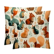 Squirrel Pillow Covers Inserts, Decorative Pillows, Throw Pillows with Unique Patterns for Home Décor - Set of 2 in 16x16, 18x18, or 20x20 inches